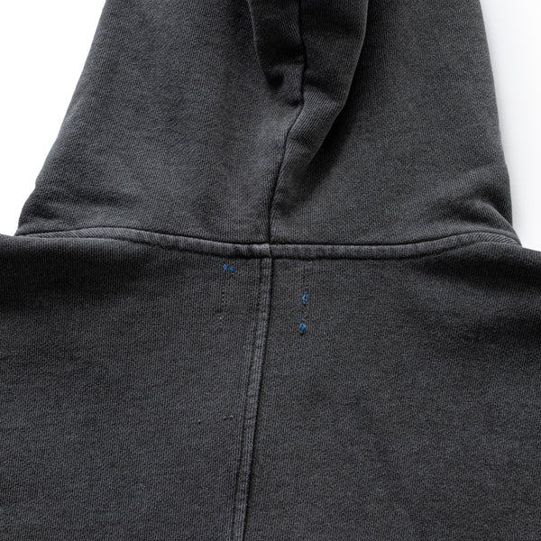 HOODED RAW HEM SWEAT SHIRT