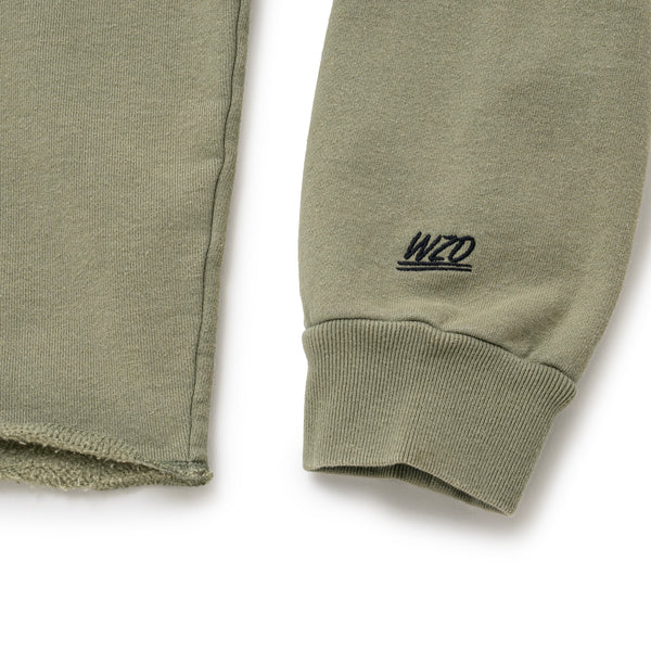 HOODED RAW HEM SWEAT SHIRT