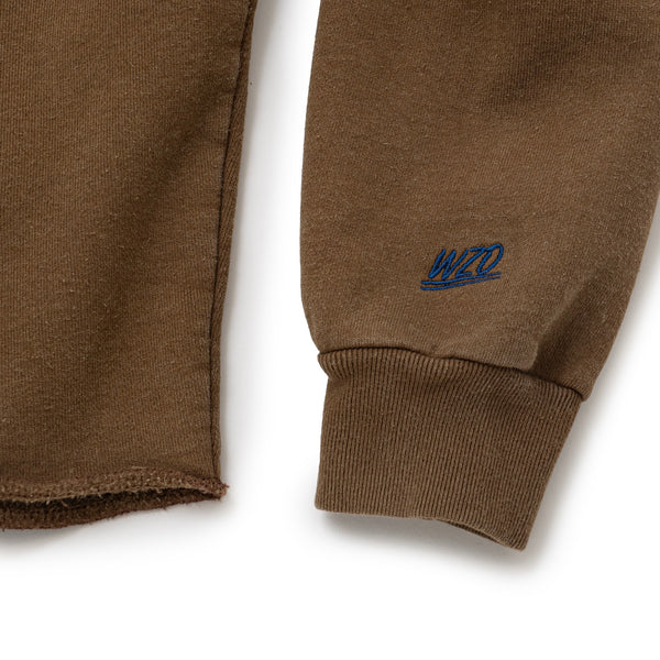 HOODED RAW HEM SWEAT SHIRT