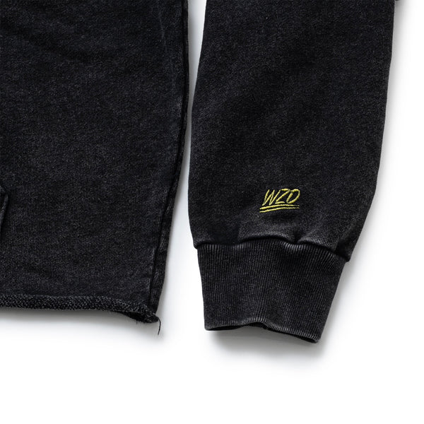 HOODED RAW HEM SWEAT SHIRT