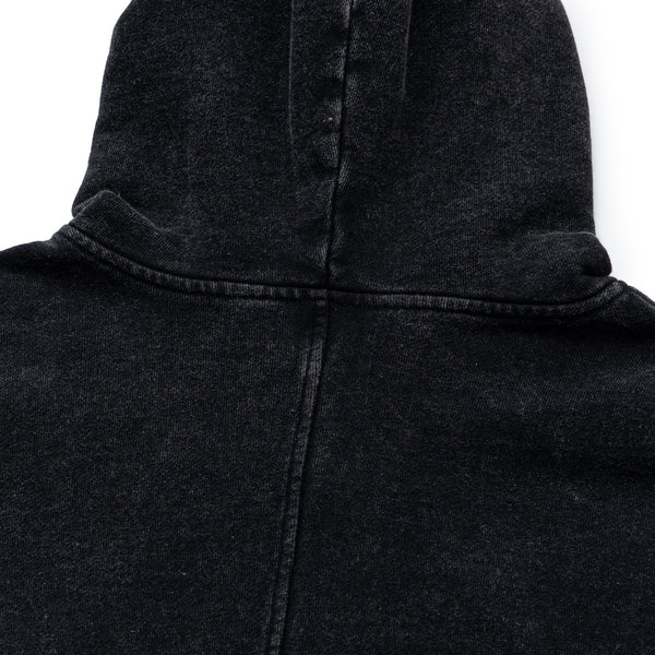 HOODED RAW HEM SWEAT SHIRT