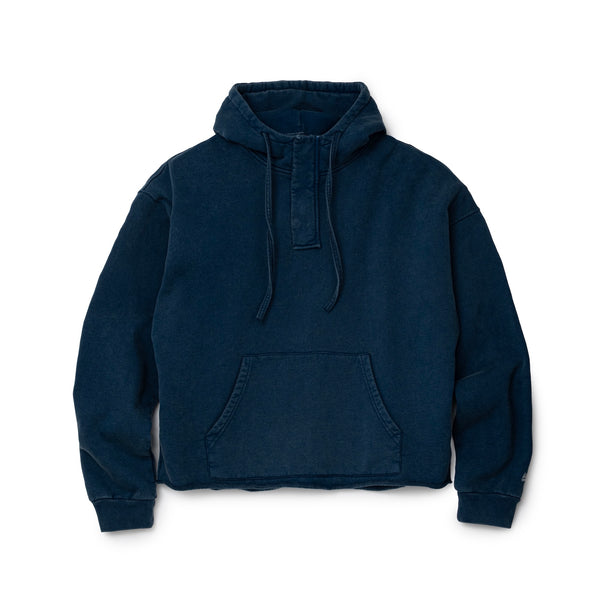 HOODED RAW HEM SWEAT SHIRT