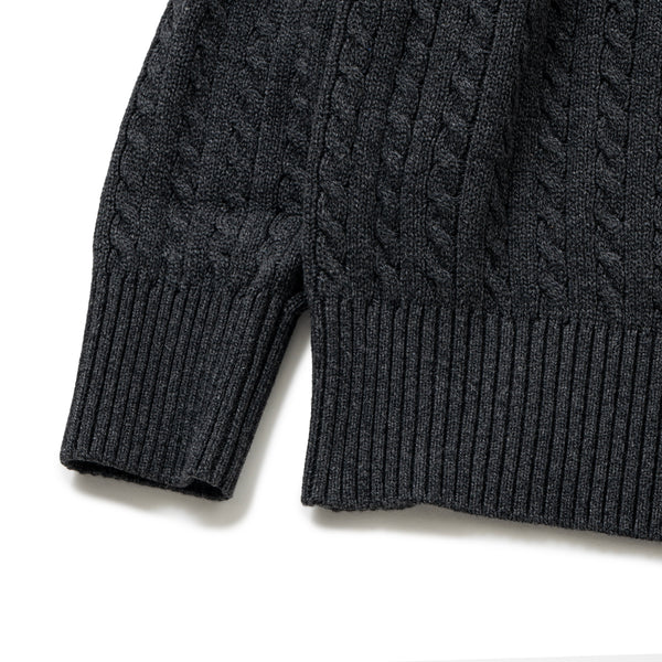 V NECK CABLE KNIT