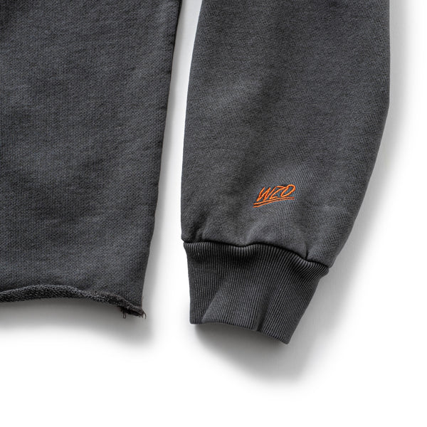 CREW NECK RAW HEM SWEAT SHIRT