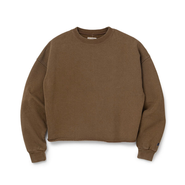 CREW NECK RAW HEM SWEAT SHIRT