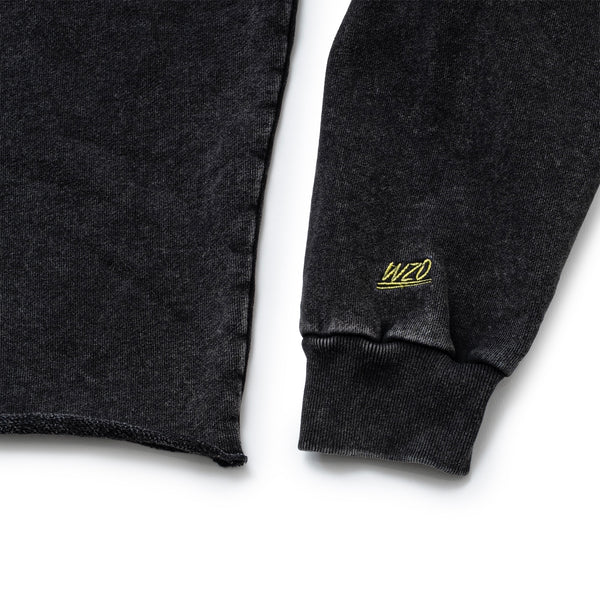 CREW NECK RAW HEM SWEAT SHIRT