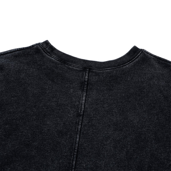 CREW NECK RAW HEM SWEAT SHIRT